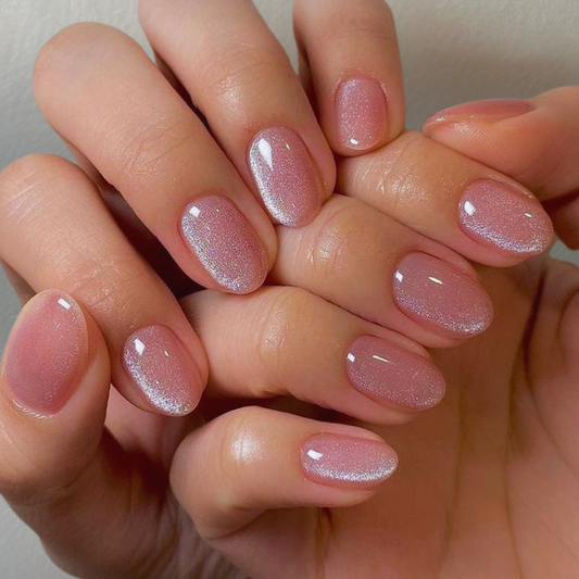 Base Nail With Silver Cat-Eye (round shape)