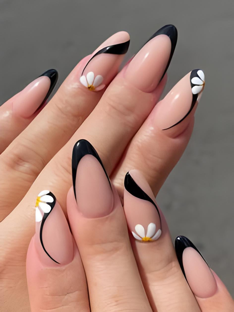 Black white flower