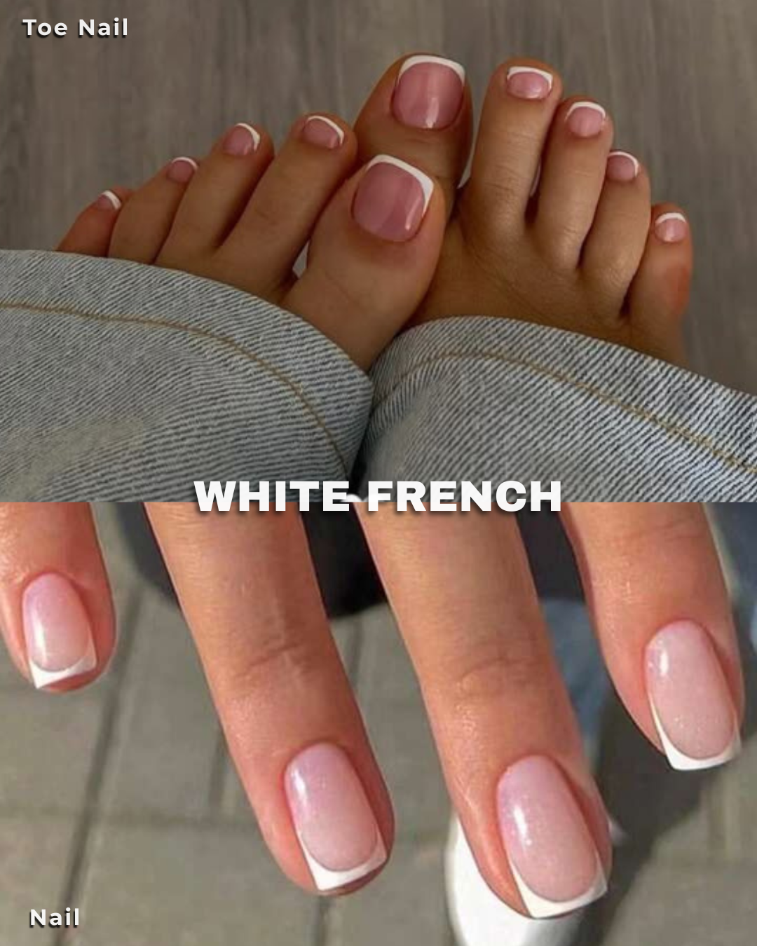 WHITE FRENCH MANI+PEDI